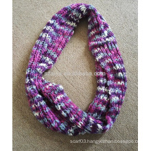 women winter fancy yarn fashion acrylic knitted ombre infinity scarf
